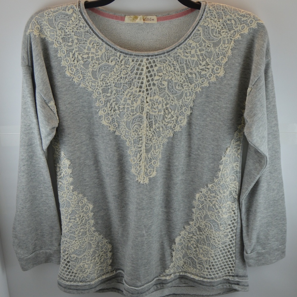 🔴 Rewind  Lace Design Sweatshirt